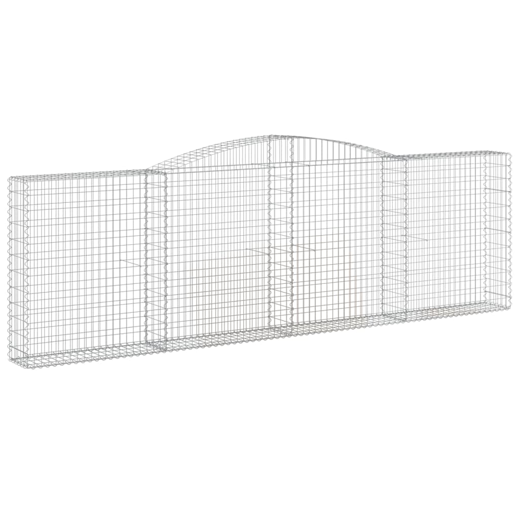 Gabionen mit Hochbogen 10Stk. 400x30x120/140cm Verzinktes Eisen