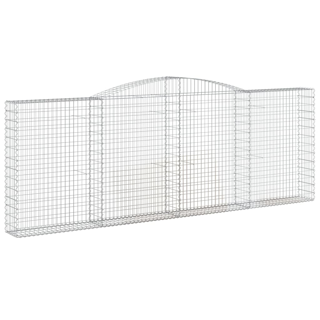 Gabionen mit Hochbogen 3 Stk. 400x30x140/160cm Verzinktes Eisen