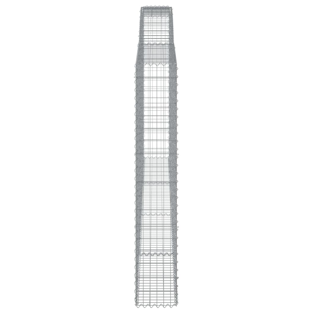 Gabionen mit Hochbogen 20Stk. 400x30x180/200cm Verzinktes Eisen
