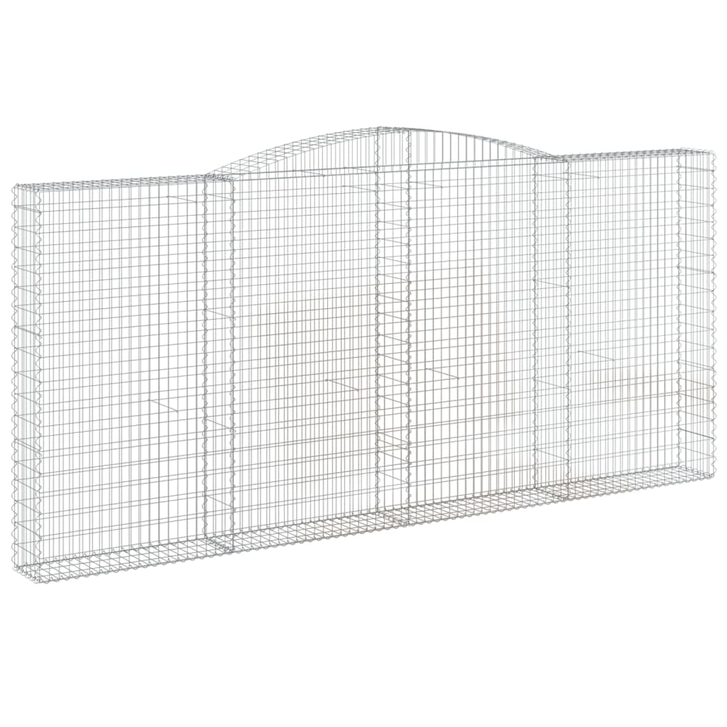 Gabionen mit Hochbogen 25Stk. 400x30x180/200cm Verzinktes Eisen