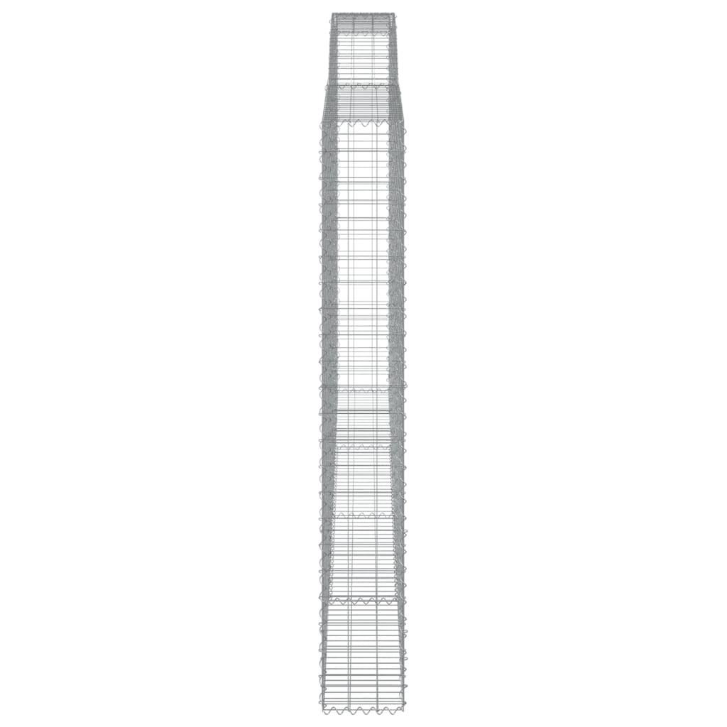 Gabionen mit Hochbogen 25Stk. 400x30x220/240cm Verzinktes Eisen