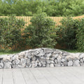 Gabionen mit Hochbogen 6 Stk. 400x50x40/60cm Verzinktes Eisen