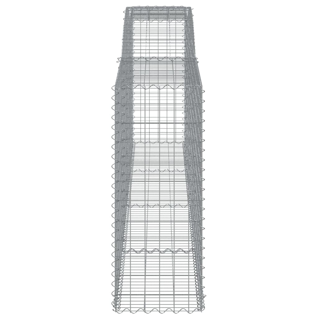 Gabionen mit Hochbogen 4 Stk. 400x50x120/140cm Verzinktes Eisen