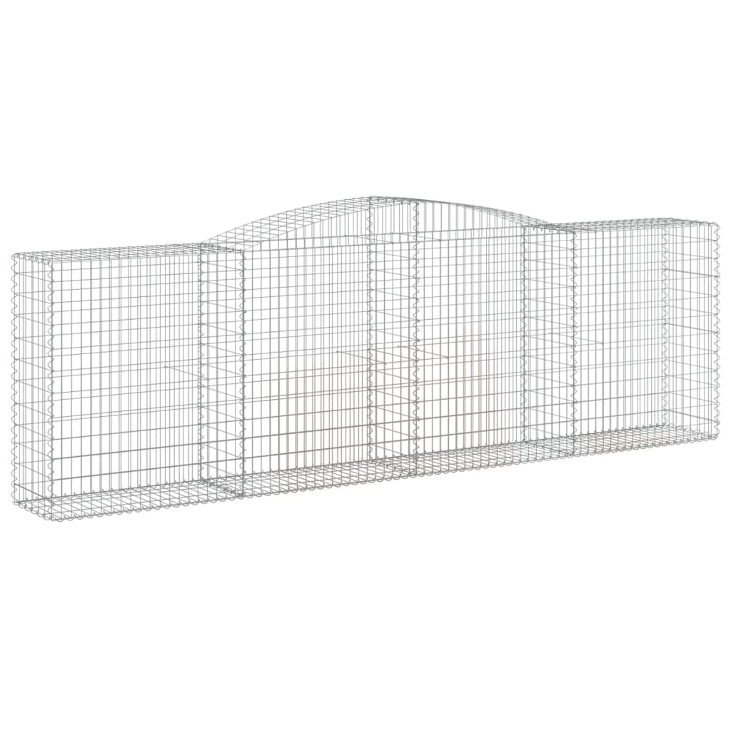 Gabionen mit Hochbogen 7 Stk. 400x50x120/140cm Verzinktes Eisen
