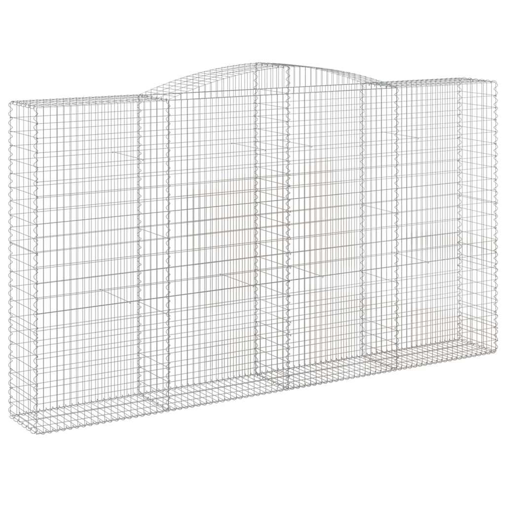 Gabionen mit Hochbogen 5 Stk. 400x50x220/240cm Verzinktes Eisen