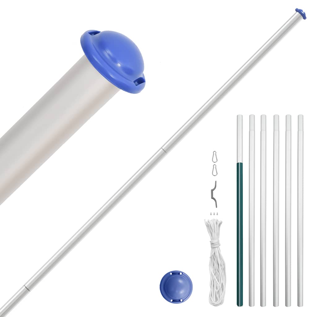Flagge Italiens mit Mast 6,08 m Aluminium