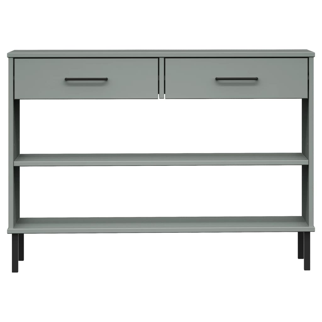 Konsolenschrank OSLO mit Metallbeinen Grau Massivholz Kiefer
