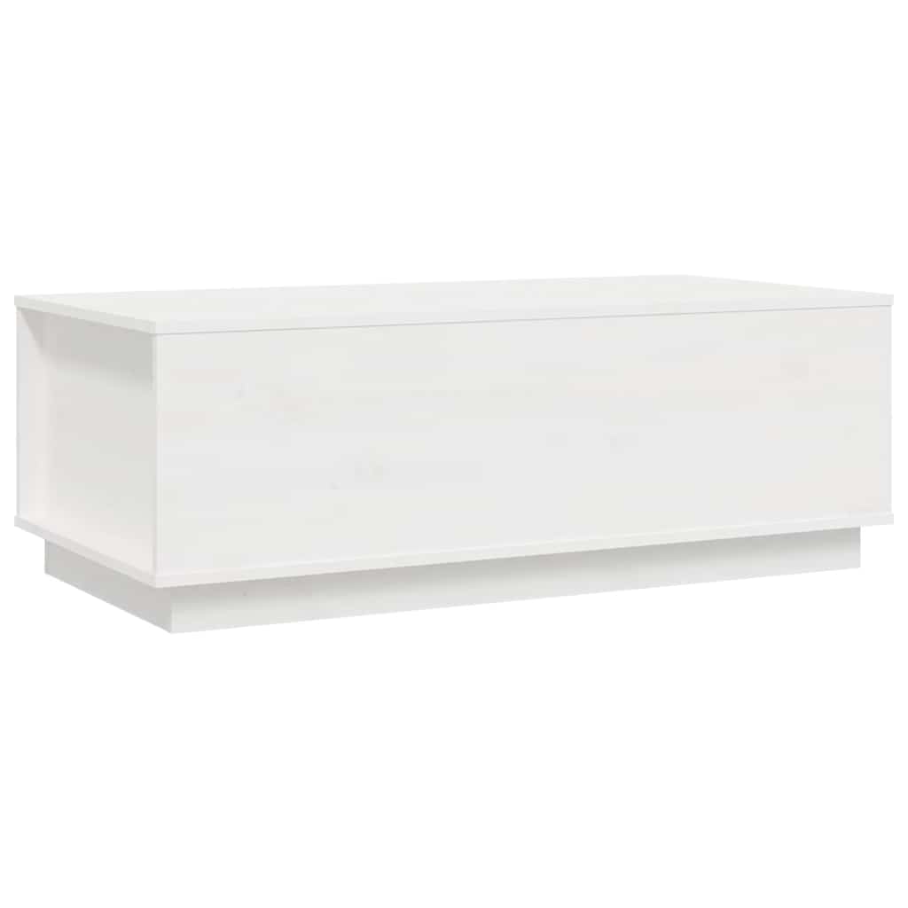 Couchtisch Weiß 100x50x35 cm Massivholz Kiefer