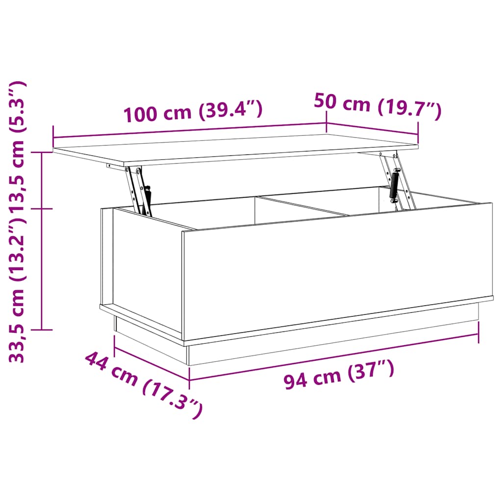 Couchtisch Honigbraun 100x50x35 cm Massivholz Kiefer