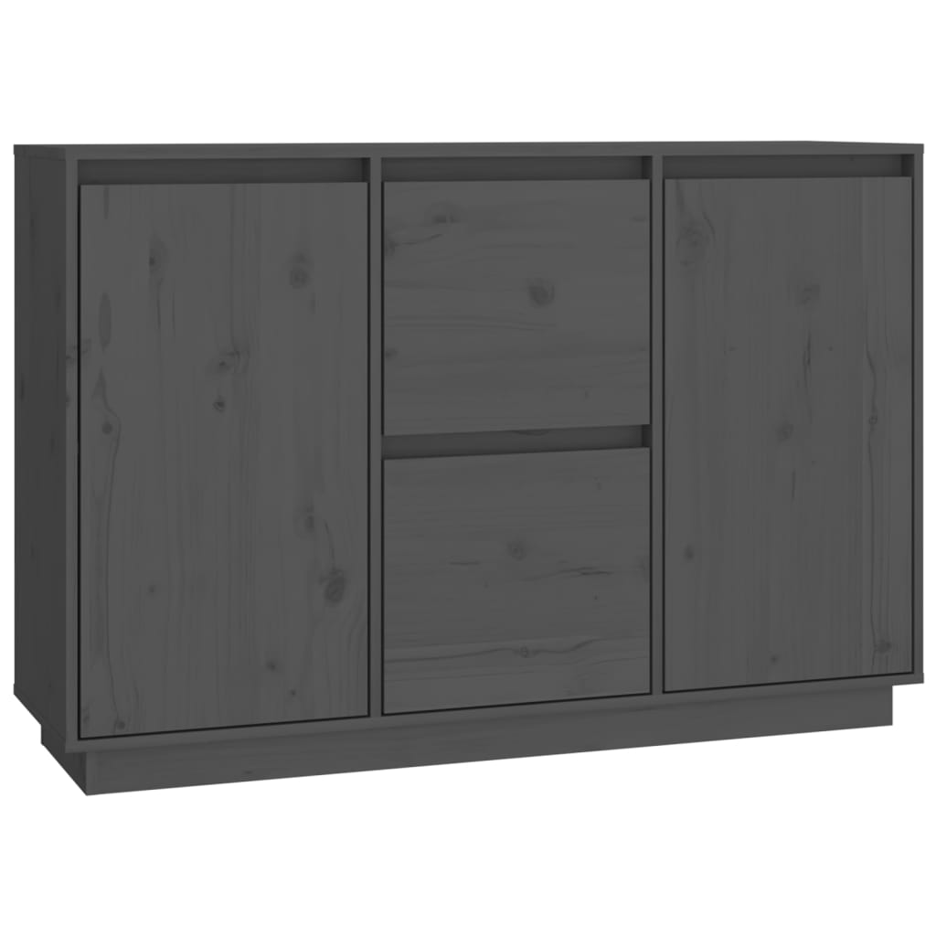 Sideboard Grau 111x34x75 cm Massivholz Kiefer