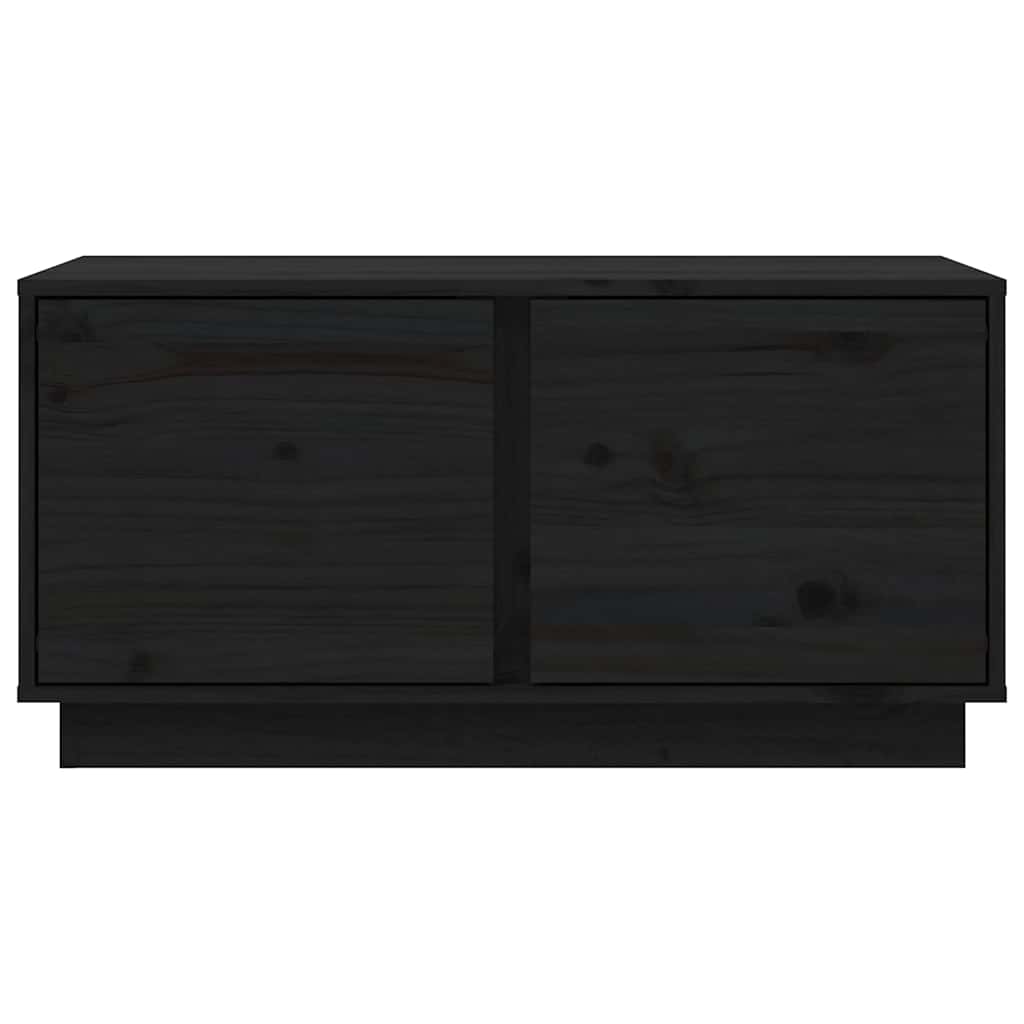 Couchtisch Schwarz 80x50x40 cm Massivholz Kiefer