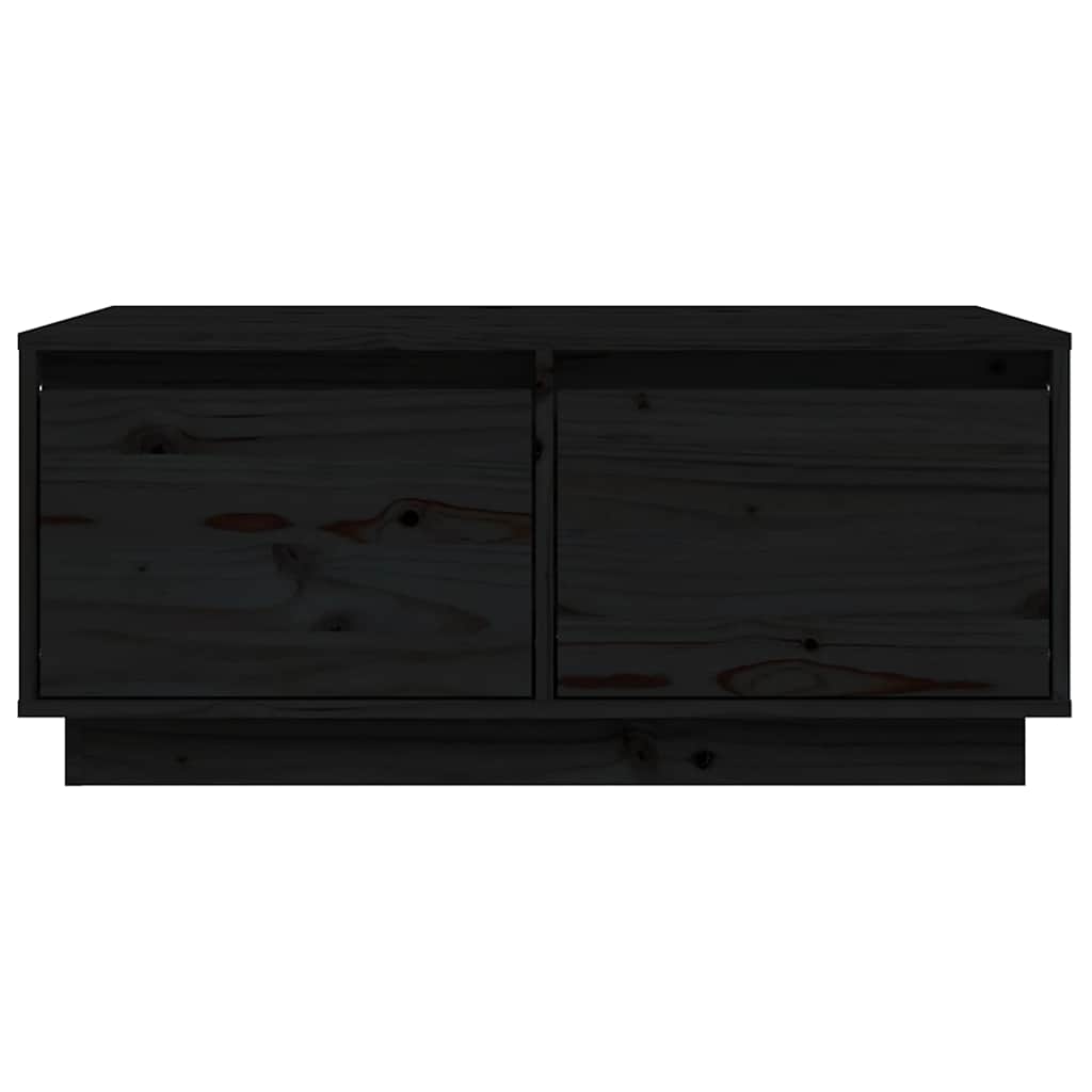 Couchtisch Schwarz 80x50x35 cm Massivholz Kiefer