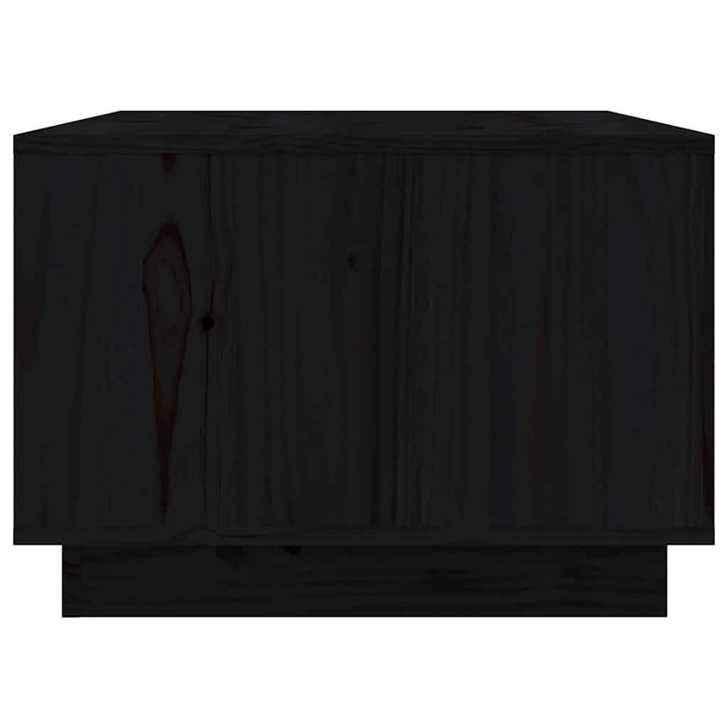 Couchtisch Schwarz 80x50x35 cm Massivholz Kiefer