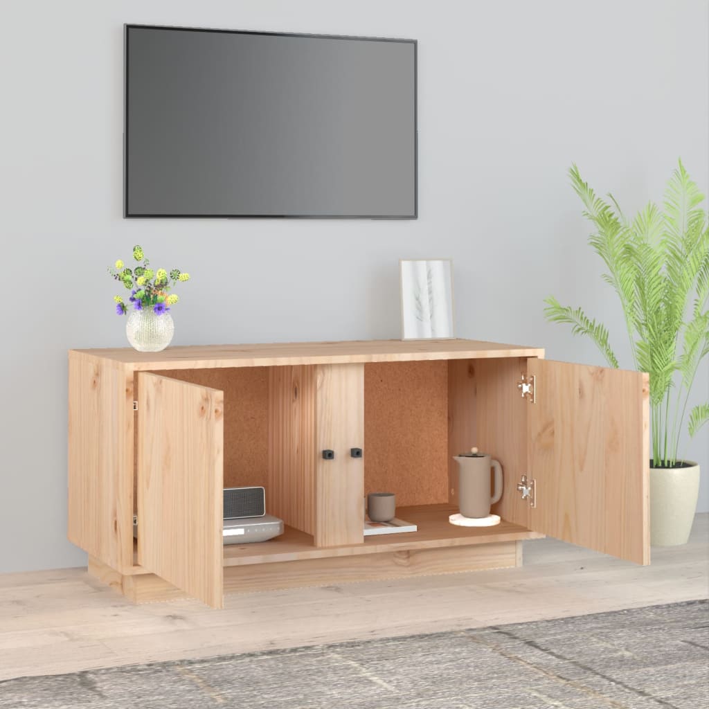 TV-Schrank 80x35x40,5 cm Massivholz Kiefer