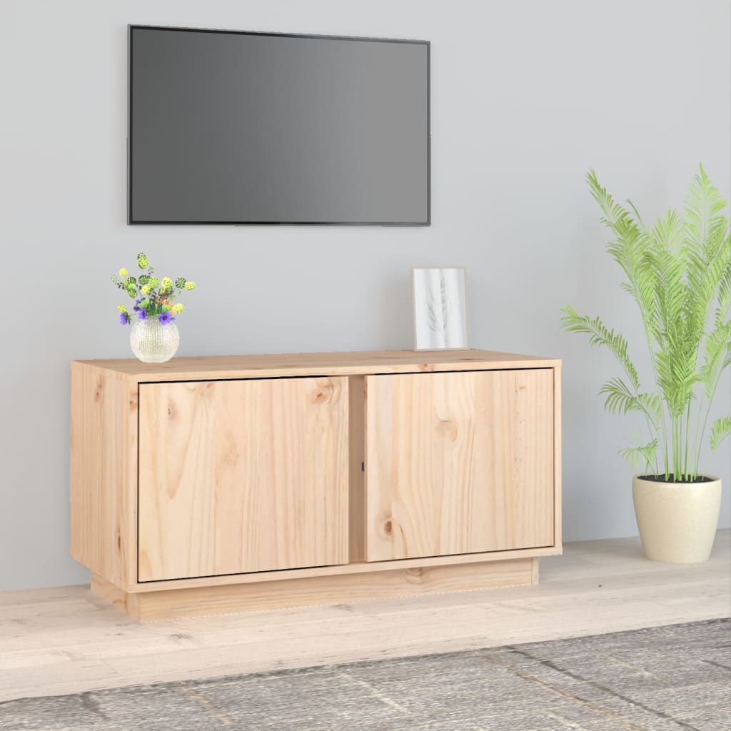 TV-Schrank 80x35x40,5 cm Massivholz Kiefer