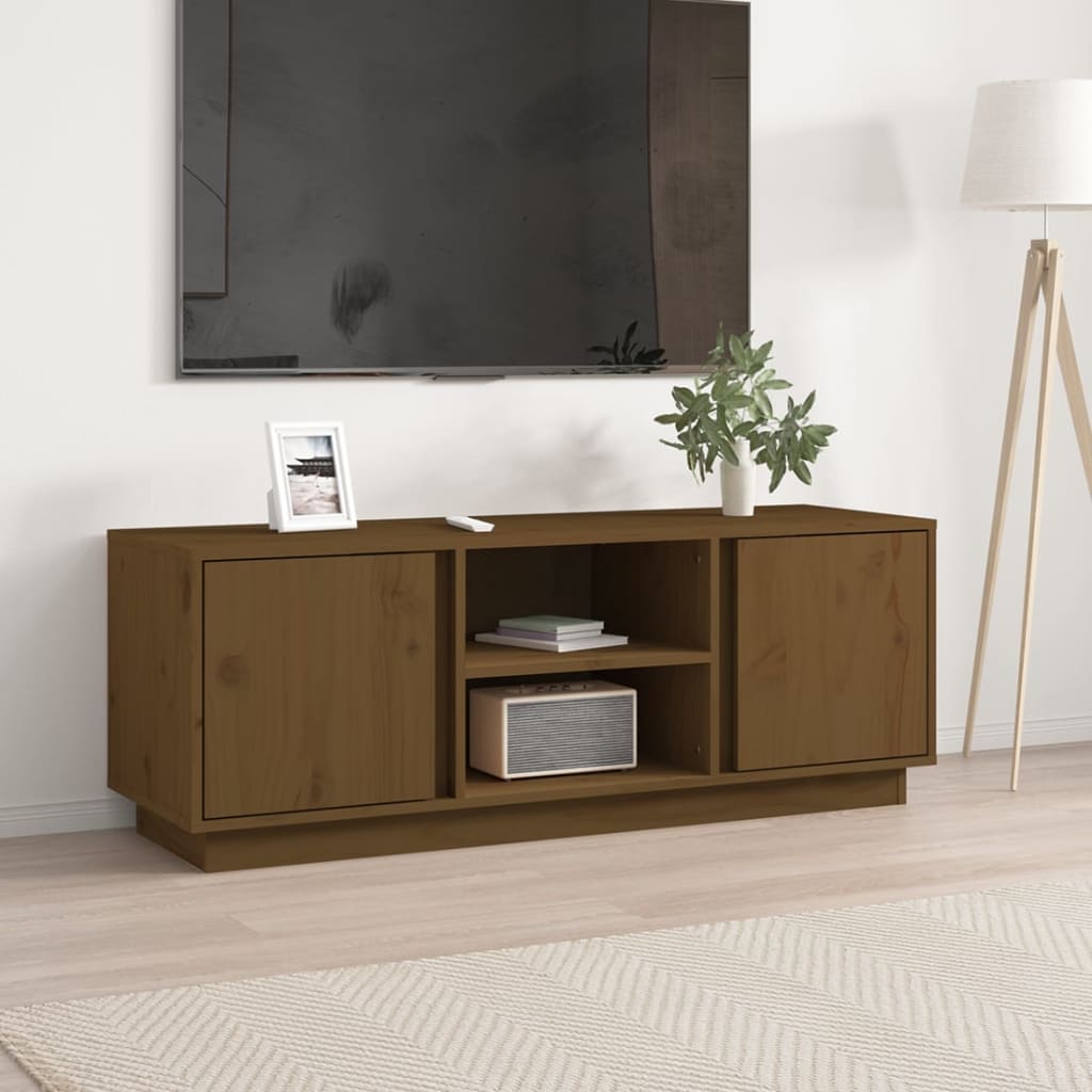 TV-Schrank Honigbraun 110x35x40,5 cm Massivholz Kiefer