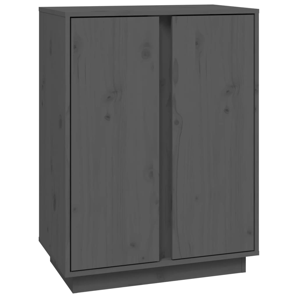 Sideboard Grau 60x35x80 cm Massivholz Kiefer