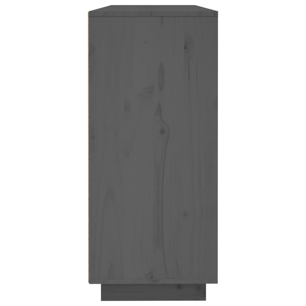 Sideboard Grau 120x35x80 cm Massivholz Kiefer