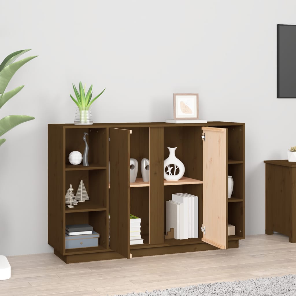 Sideboard Honigbraun 120x35x80 cm Massivholz Kiefer