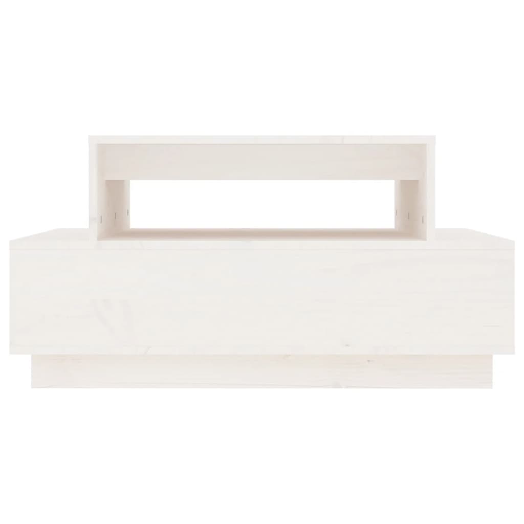 Couchtisch Weiß 80x55x40,5 cm Massivholz Kiefer