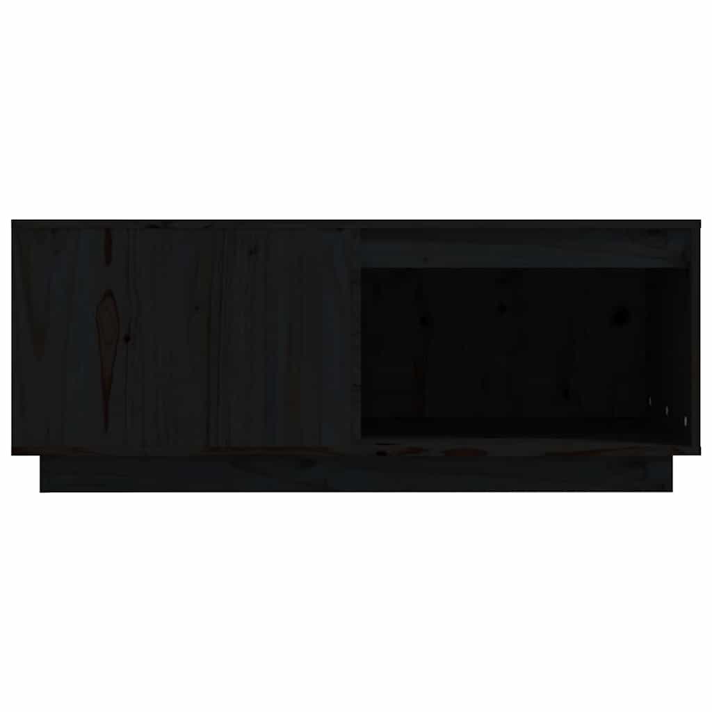 Couchtisch Schwarz 100x101x40,5 cm Massivholz Kiefer