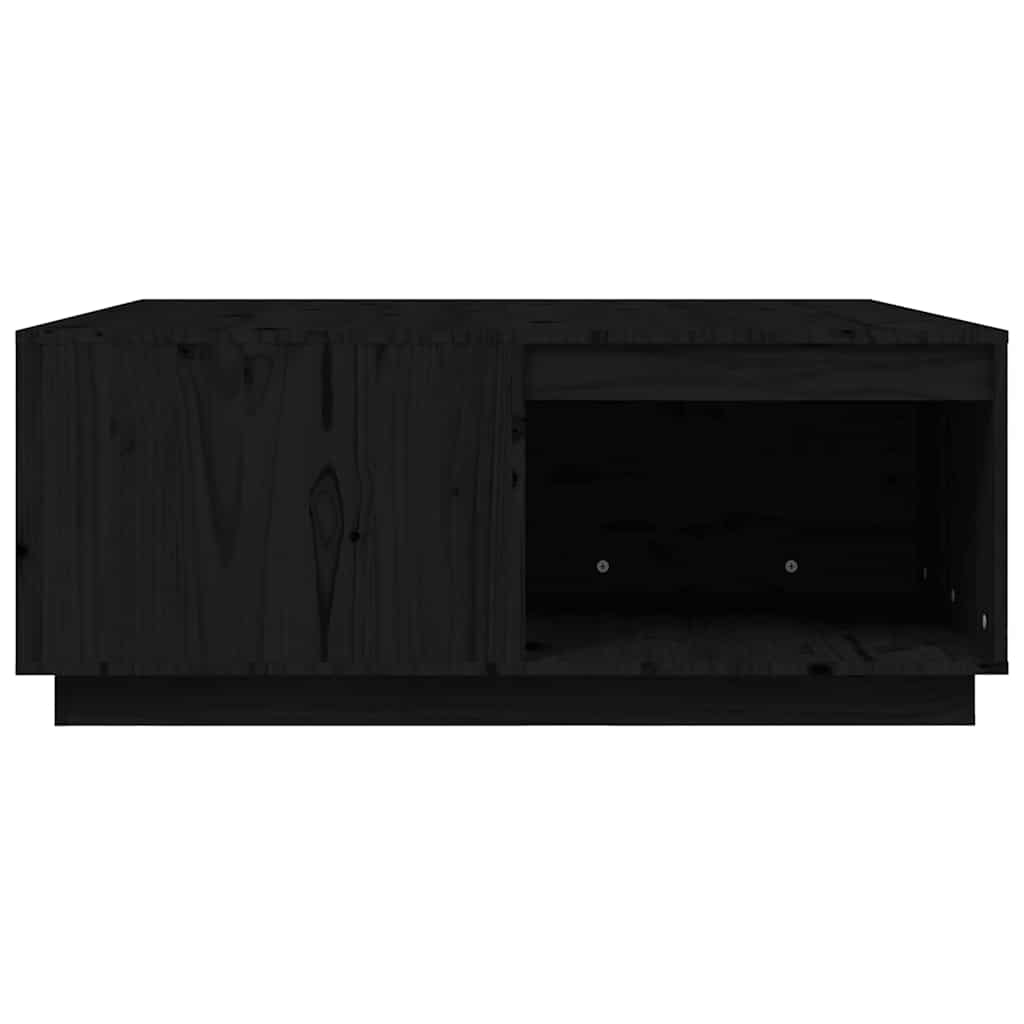 Couchtisch Schwarz 100x101x40,5 cm Massivholz Kiefer