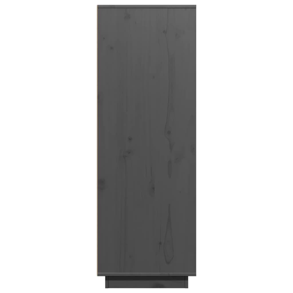 Highboard Grau 60x40x116,5 cm Massivholz Kiefer