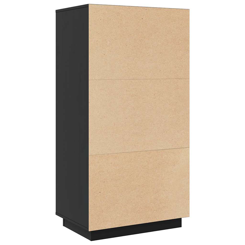 Highboard Schwarz 60x40x116,5 cm Massivholz Kiefer