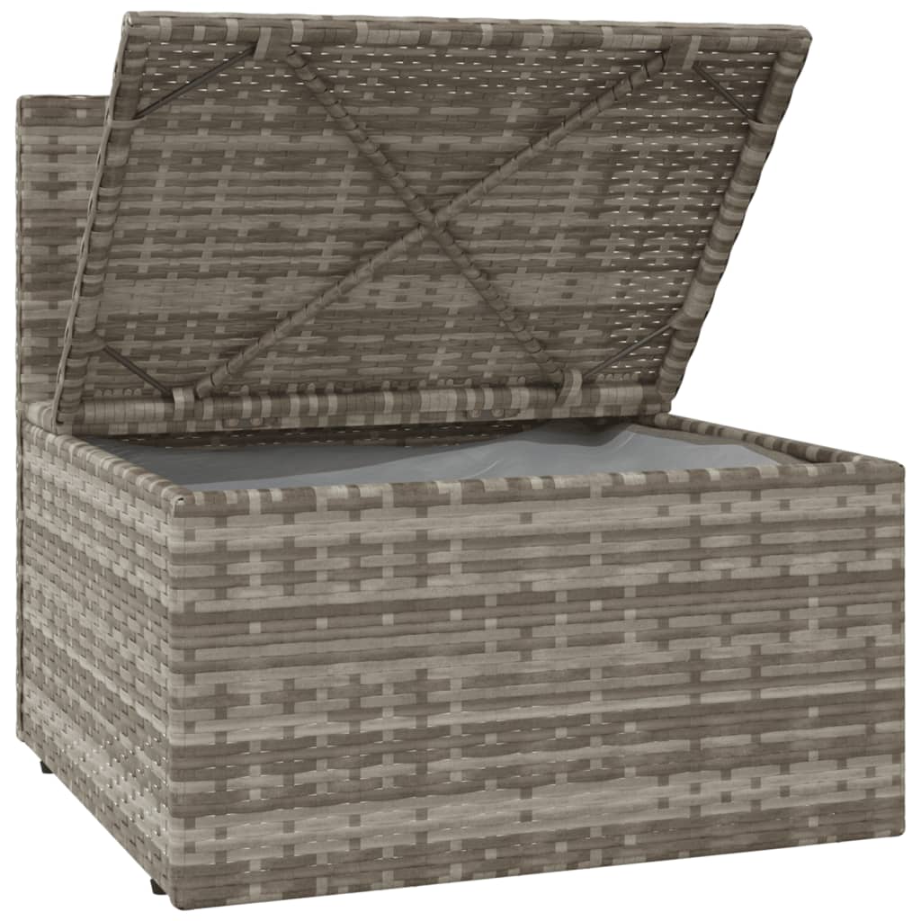 Garten-Mittelsofa mit Kissen Grau 57x57x56 cm Poly Rattan