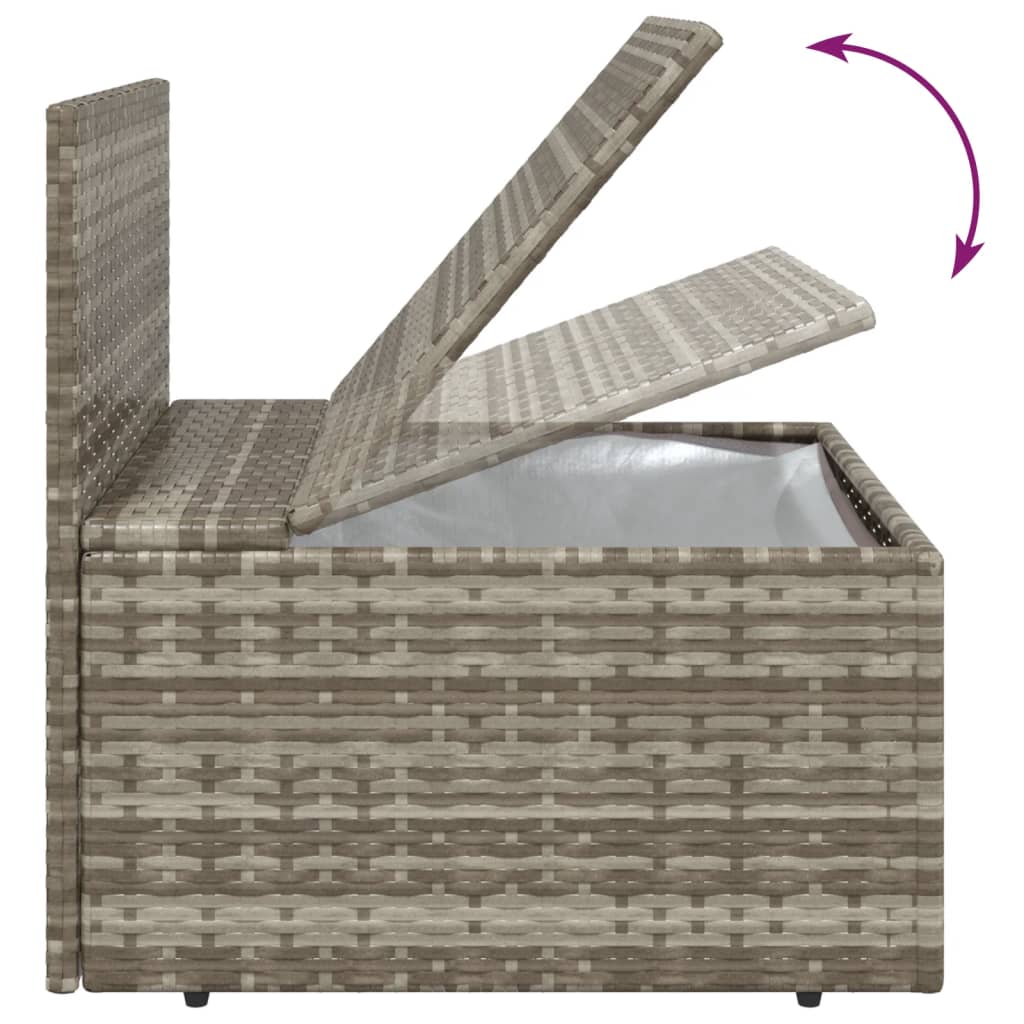 Garten-Mittelsofa mit Kissen Grau 57x57x56 cm Poly Rattan