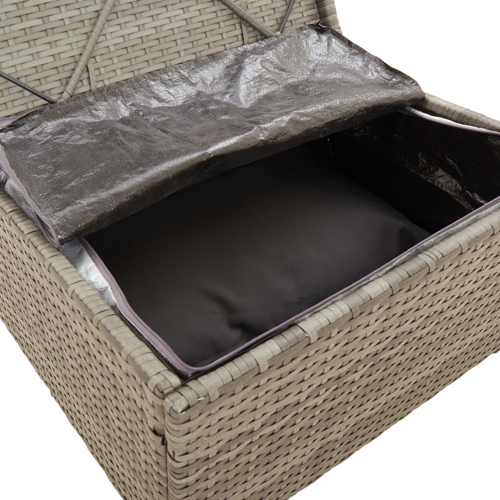 Garten-Ecksofa mit Kissen Grau 57x57x56 cm Poly Rattan