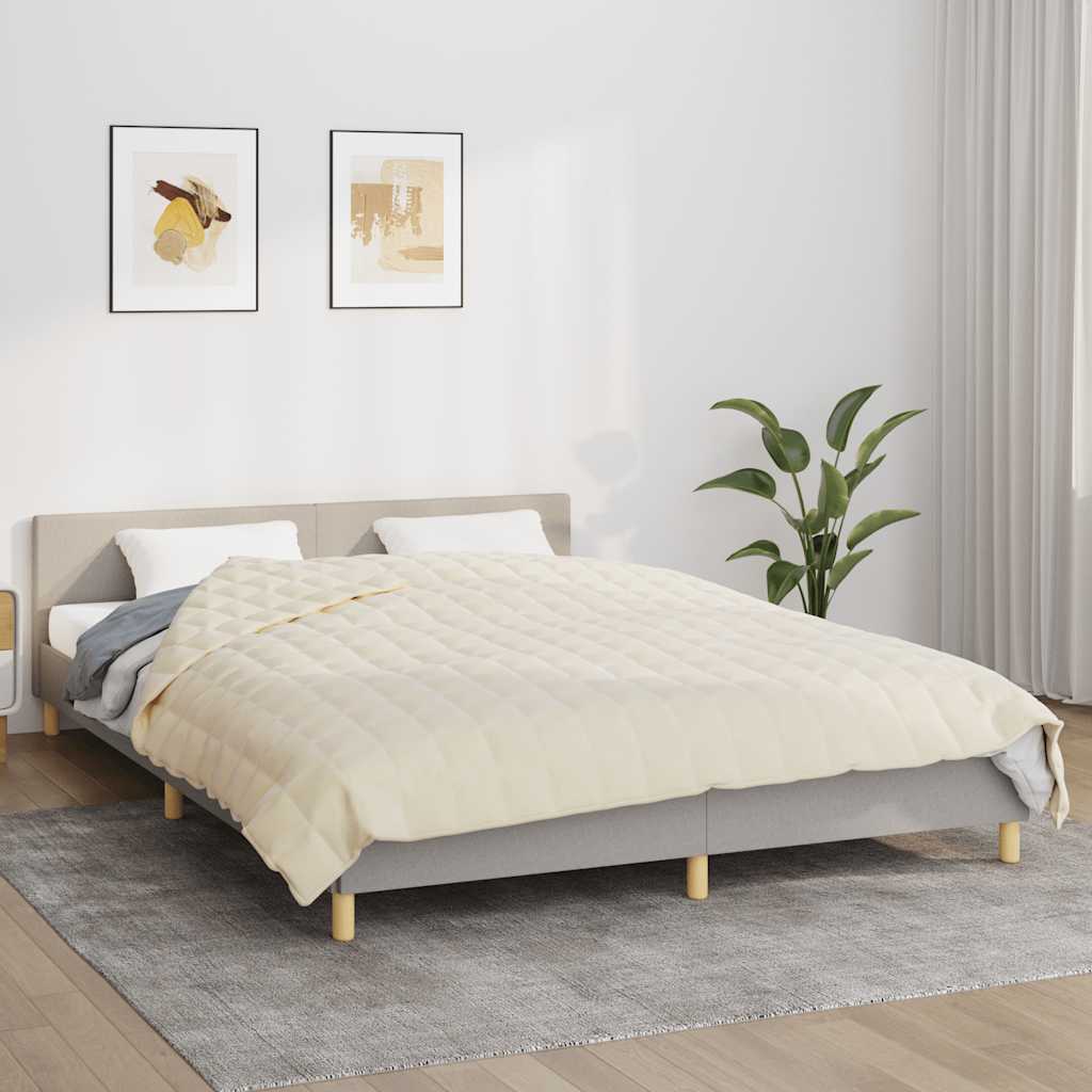 Gewichtsdecke Hellcreme 200x200 cm 13 kg Stoff