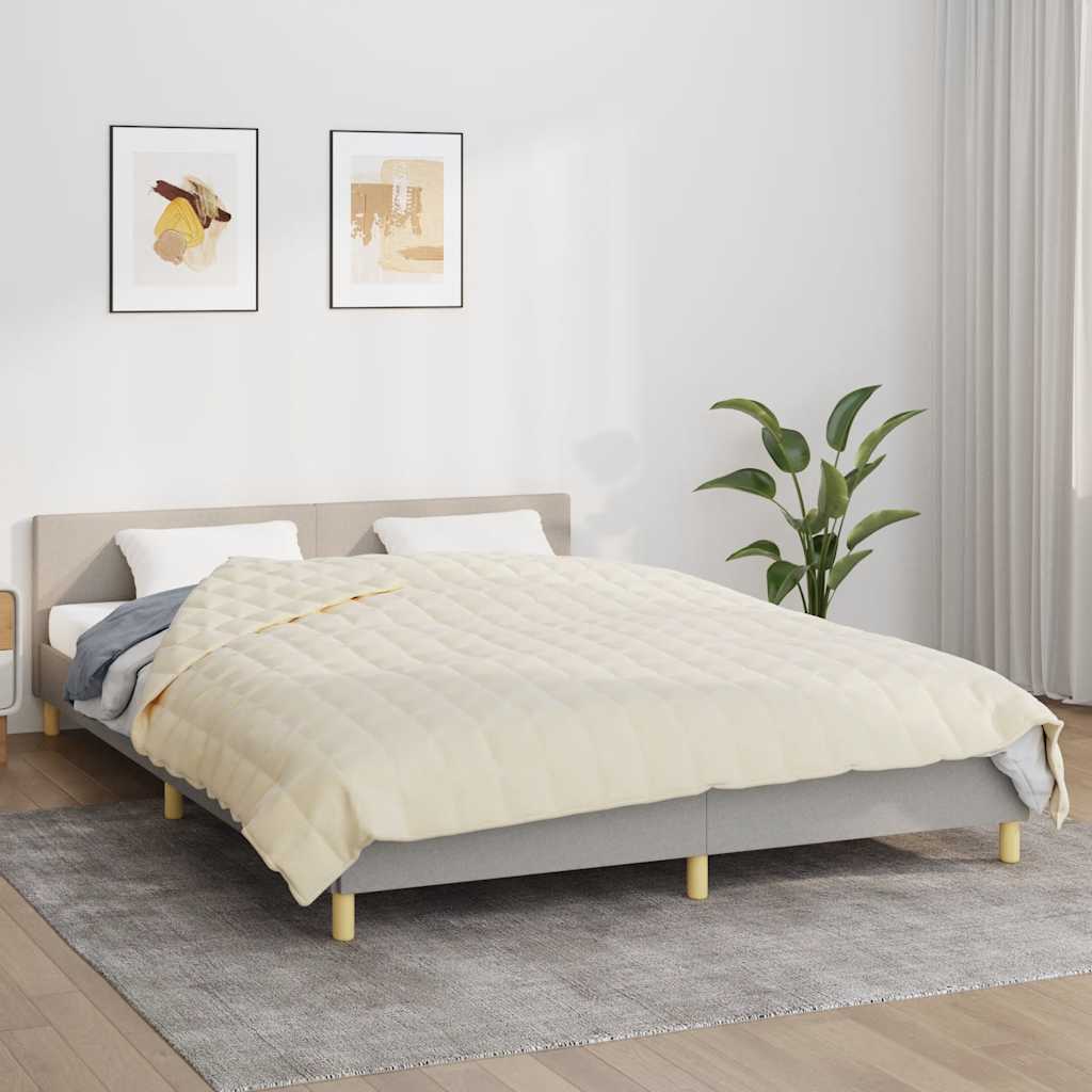 Gewichtsdecke Hellcreme 220x235 cm 11 kg Stoff