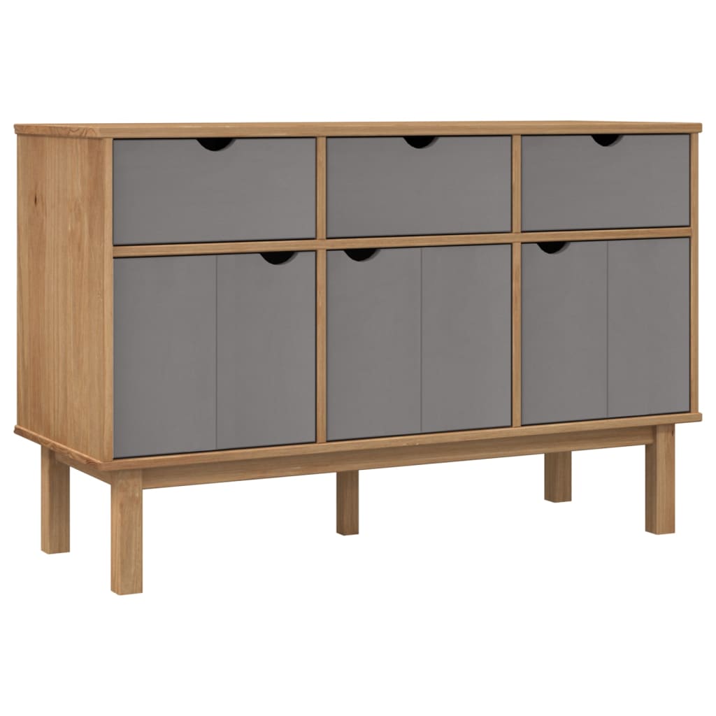 Sideboard OTTA Braun&Grau 114x43x73,5 cm Massivholz Kiefer