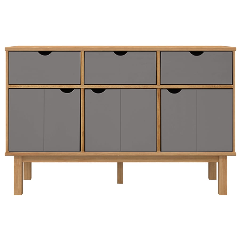 Sideboard OTTA Braun&Grau 114x43x73,5 cm Massivholz Kiefer