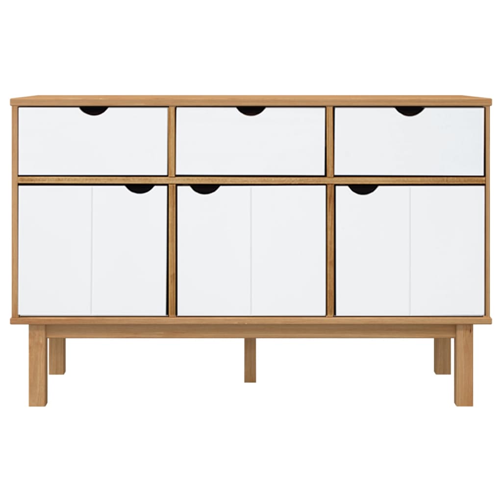 Sideboard OTTA Braun&Weiß 114x43x73,5 cm Massivholz Kiefer