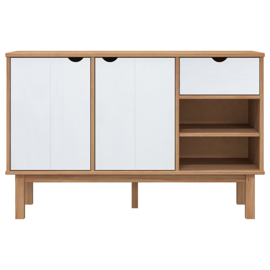 Sideboard OTTA Braun&Weiß 114x43x73,5 cm Massivholz Kiefer