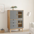 Highboard OTTA Braun&Grau 85x43x125 cm Massivholz Kiefer