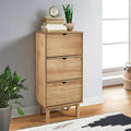 Schuhschrank OTTA mit 3 Schubladen Braun Massivholz Kiefer