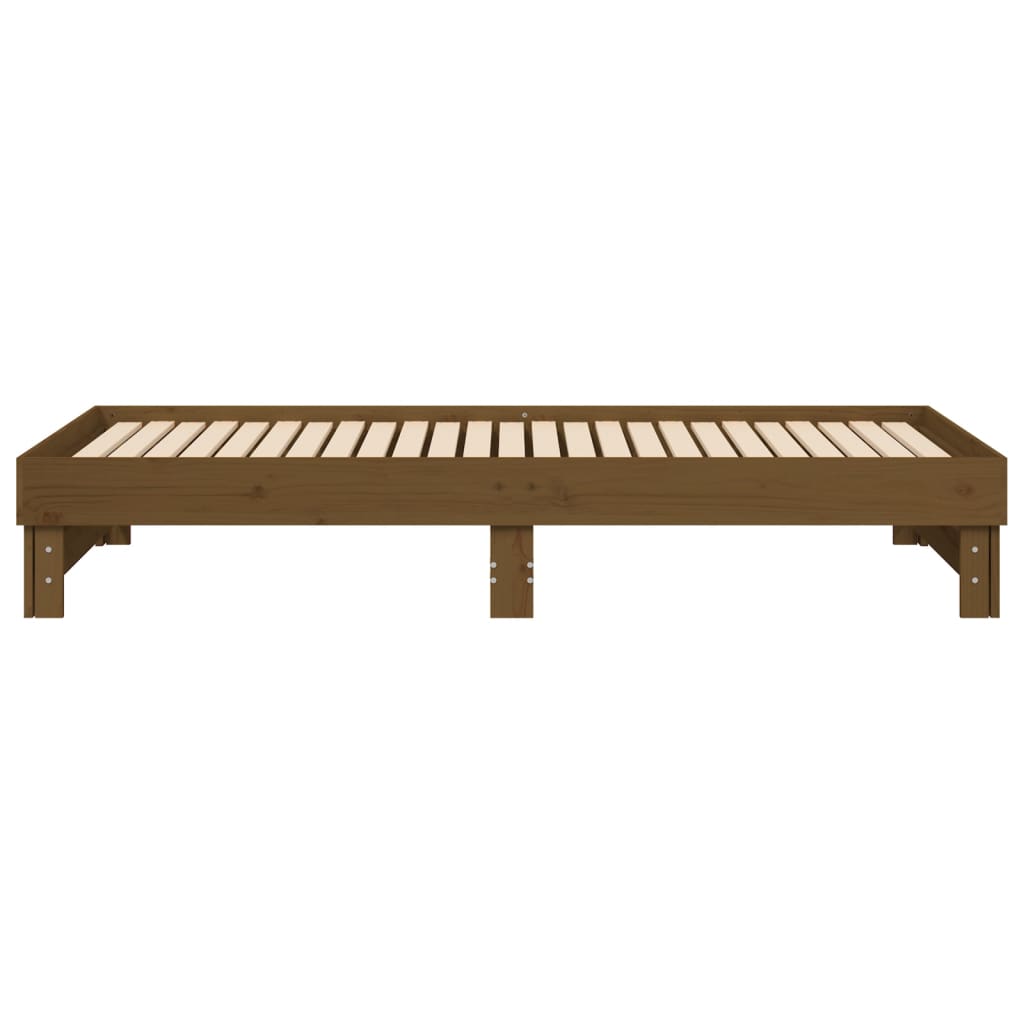 Tagesbett Ausziehbar Honigbraun 2x(100x200)cm Massivholz Kiefer