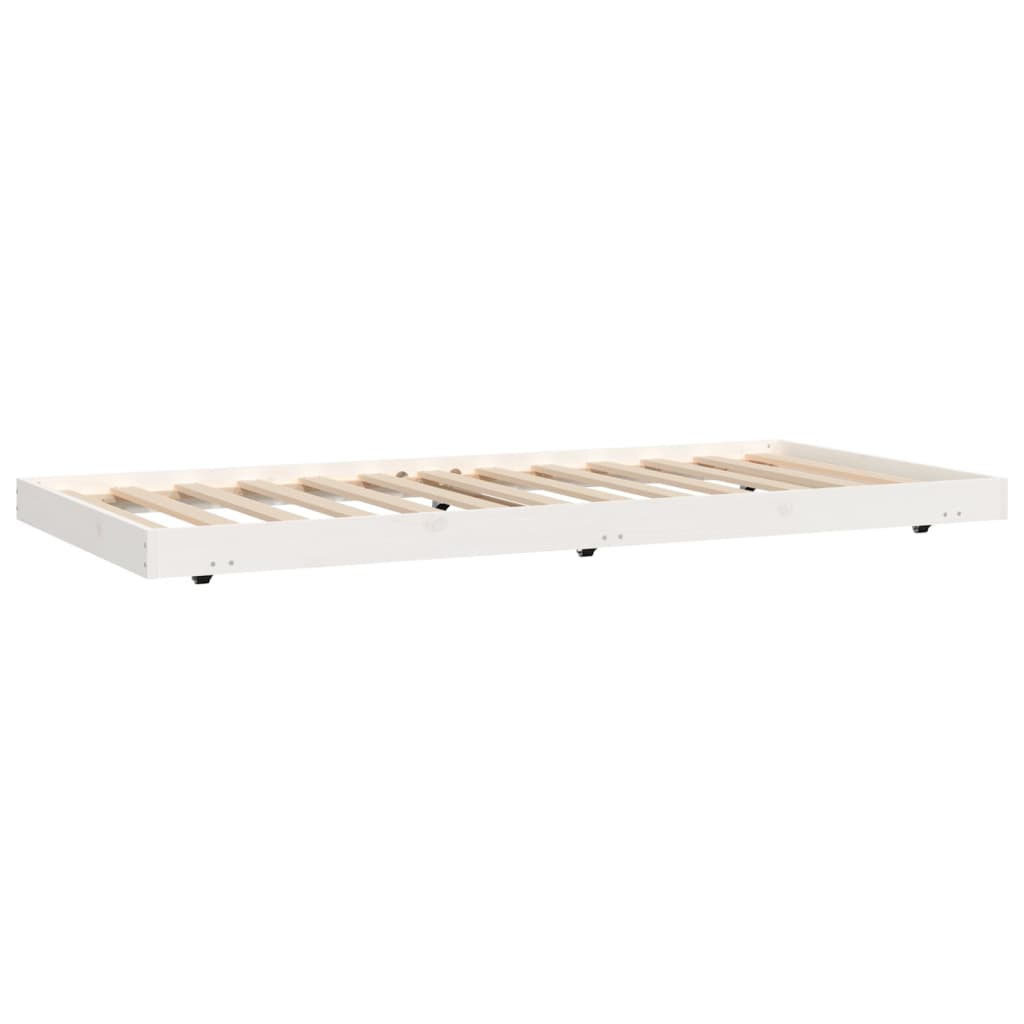 Massivholzbett ohne Matratze Weiß 75x190 cm Kiefernholz