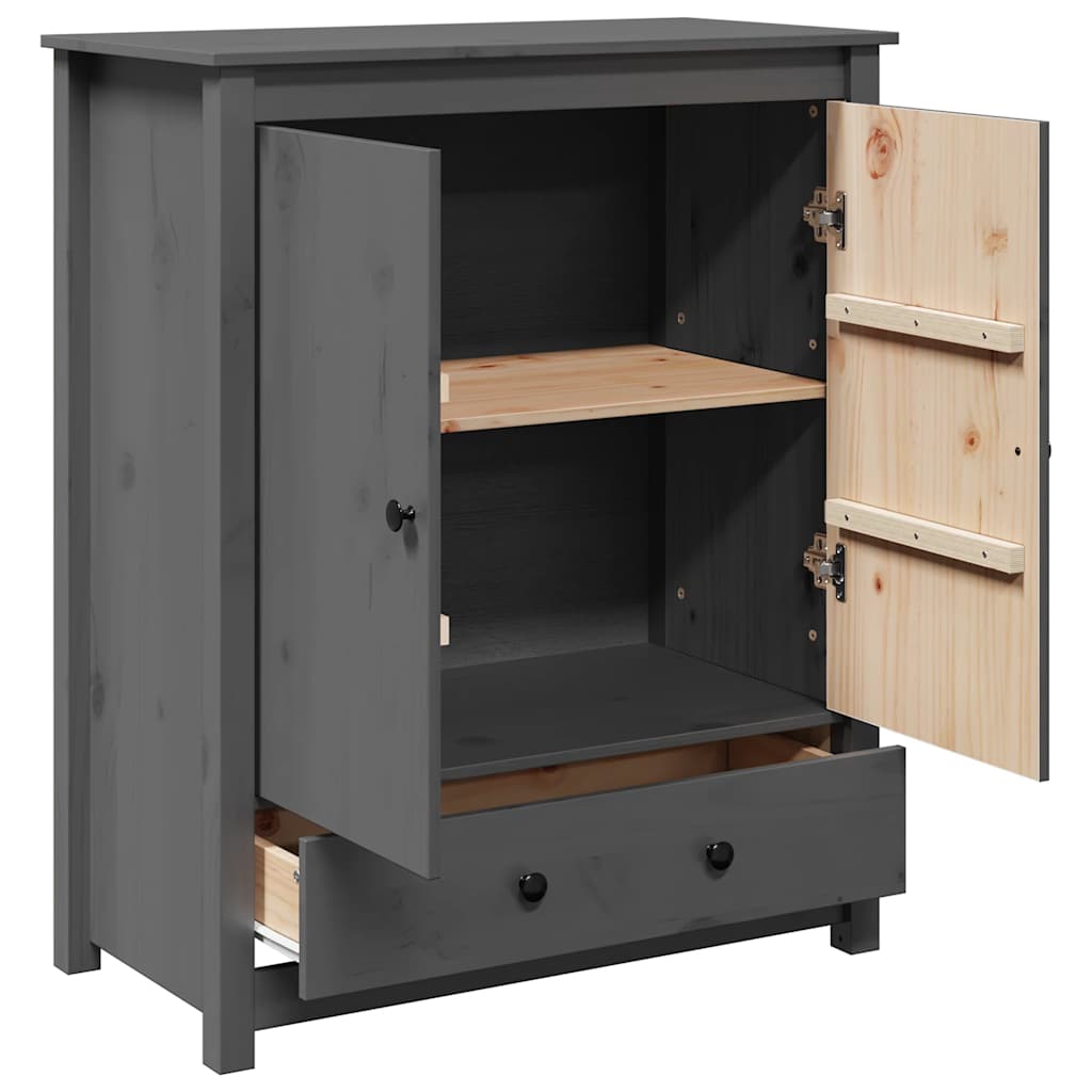 Highboard Grau 83x41,5x100 cm Massivholz Kiefer