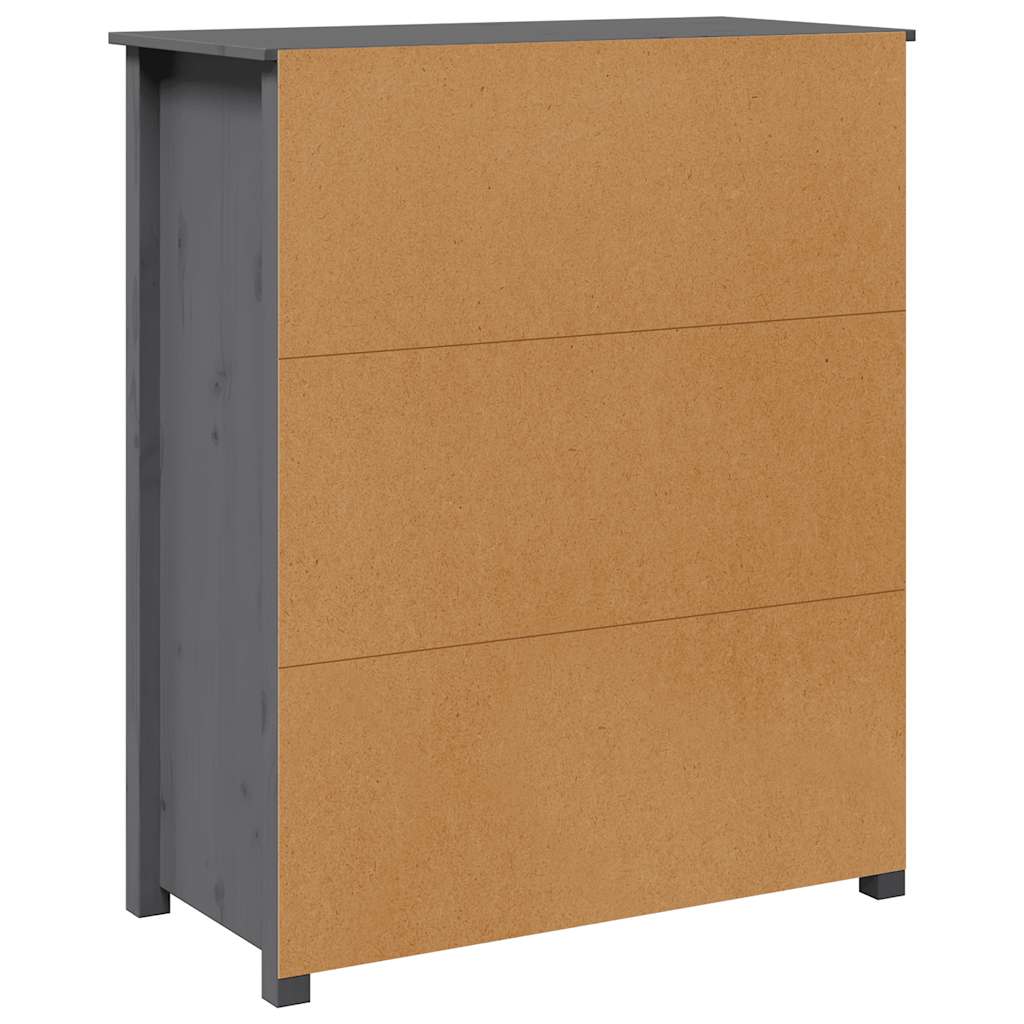 Highboard Grau 83x41,5x100 cm Massivholz Kiefer