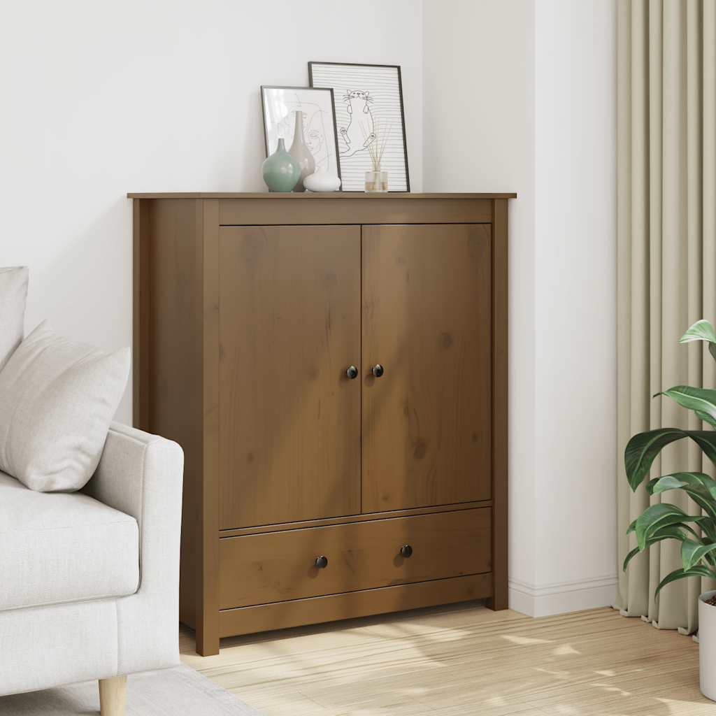 Highboard Honigbraun 83x41,5x100 cm Massivholz Kiefer