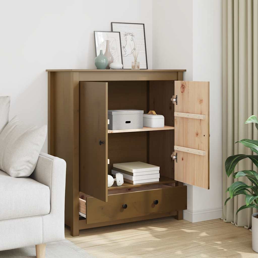 Highboard Honigbraun 83x41,5x100 cm Massivholz Kiefer