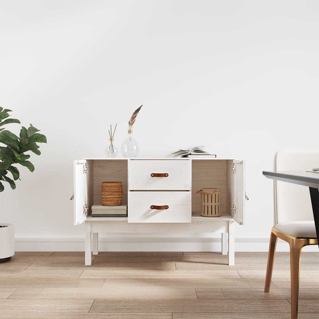 Sideboard Weiß 110x40x78 cm Massivholz Kiefer