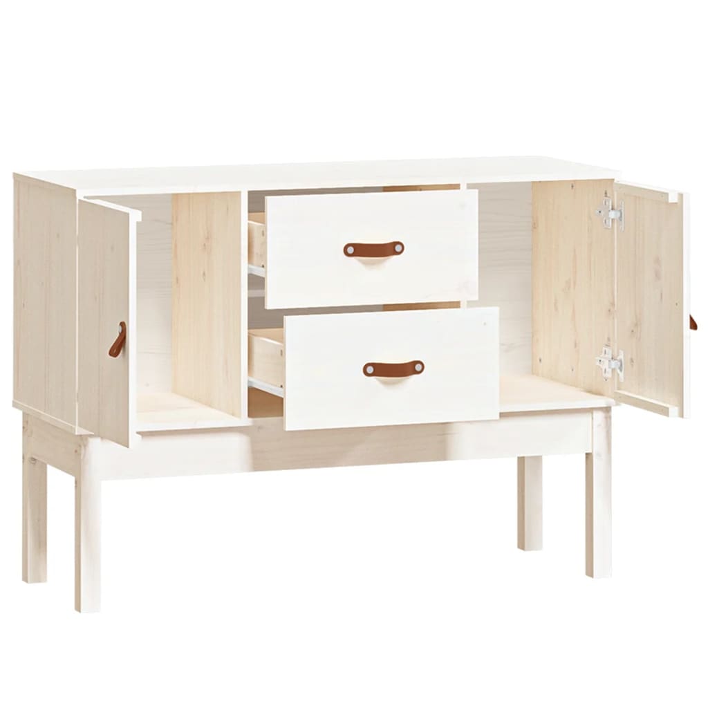 Sideboard Weiß 110x40x78 cm Massivholz Kiefer