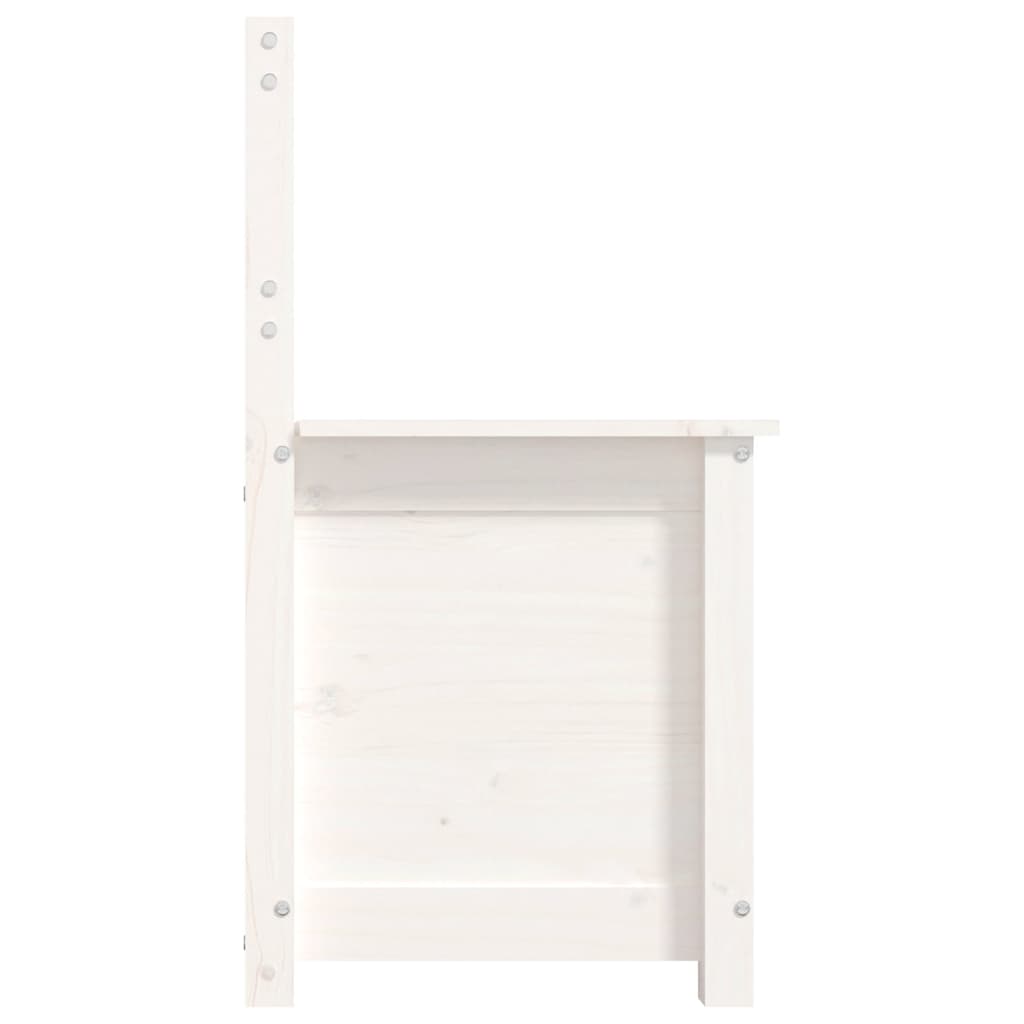 Sitzbank Weiß 80x41x77 cm Massivholz Kiefer