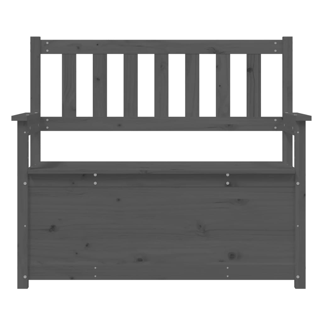 Sitzbank Grau 112,5x51,5x96,5 cm Massivholz Kiefer