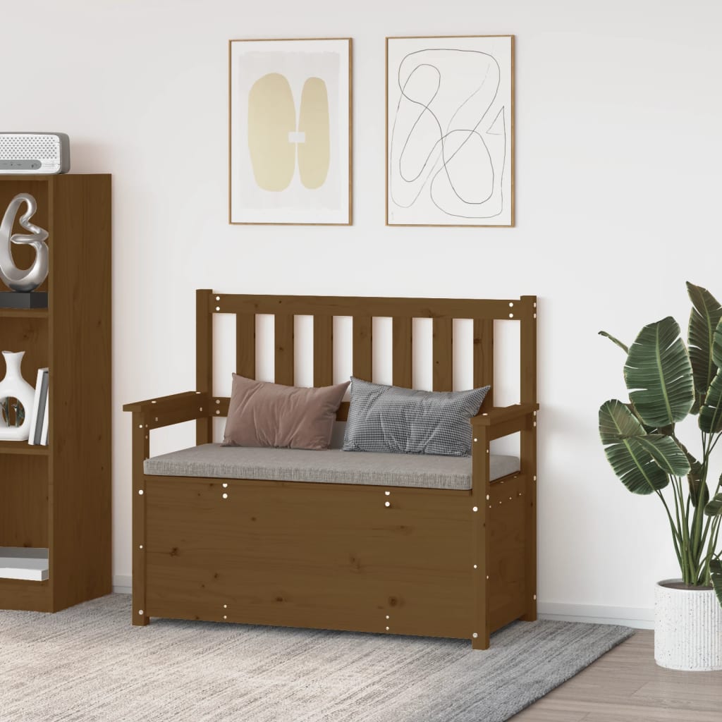 Sitzbank Honigbraun 112,5x51,5x96,5 cm Massivholz Kiefer
